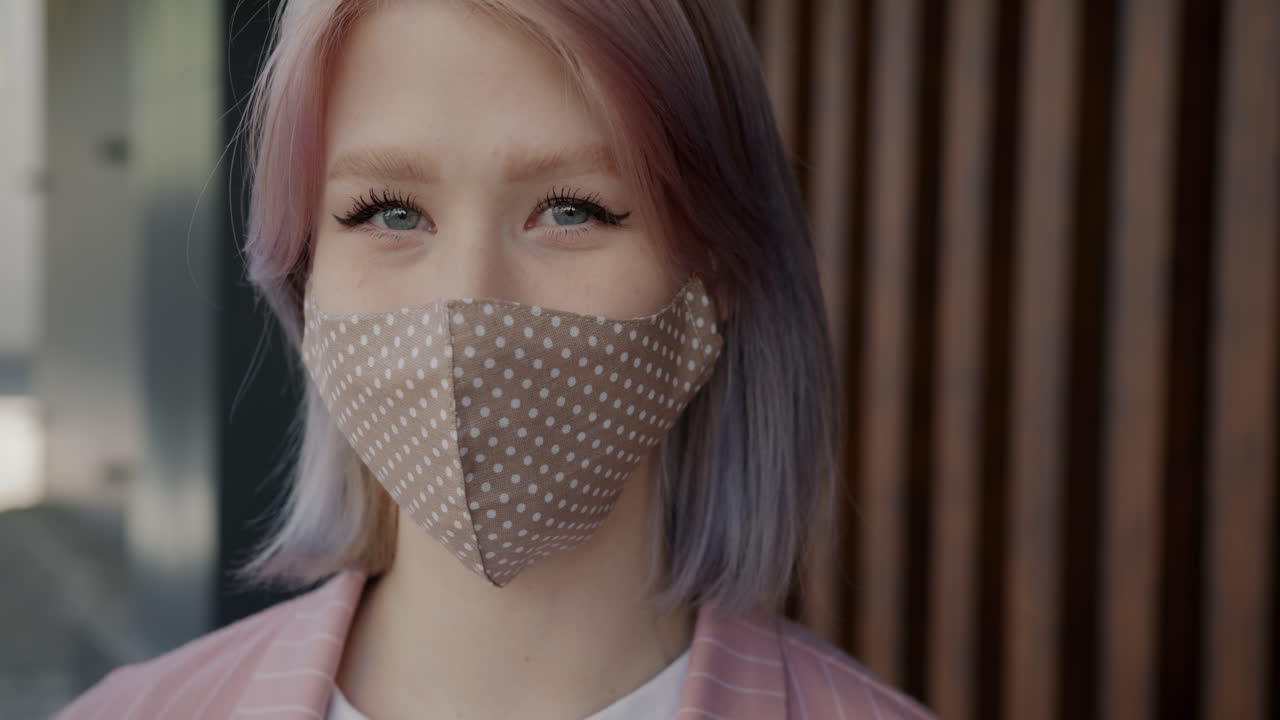 Woman Wearing Face Mask Outdoors