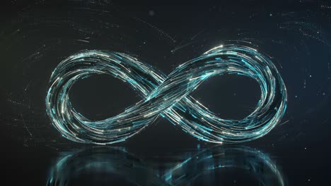 Infinity sign symbol of endless 3D render seamless loop animation