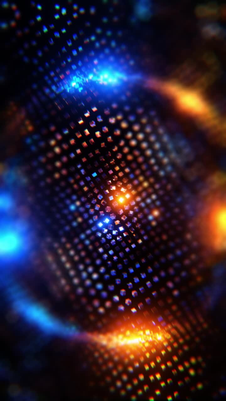 hintergrund von mehrfarbigen würfeln, die von einem musikalischen schlag oszillieren. vertikal-loop-video