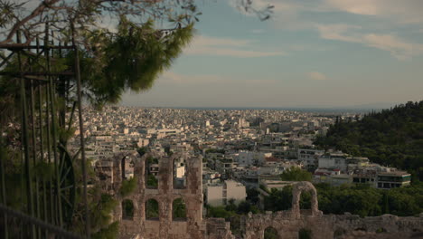 Athens cityscape with ancient ruins