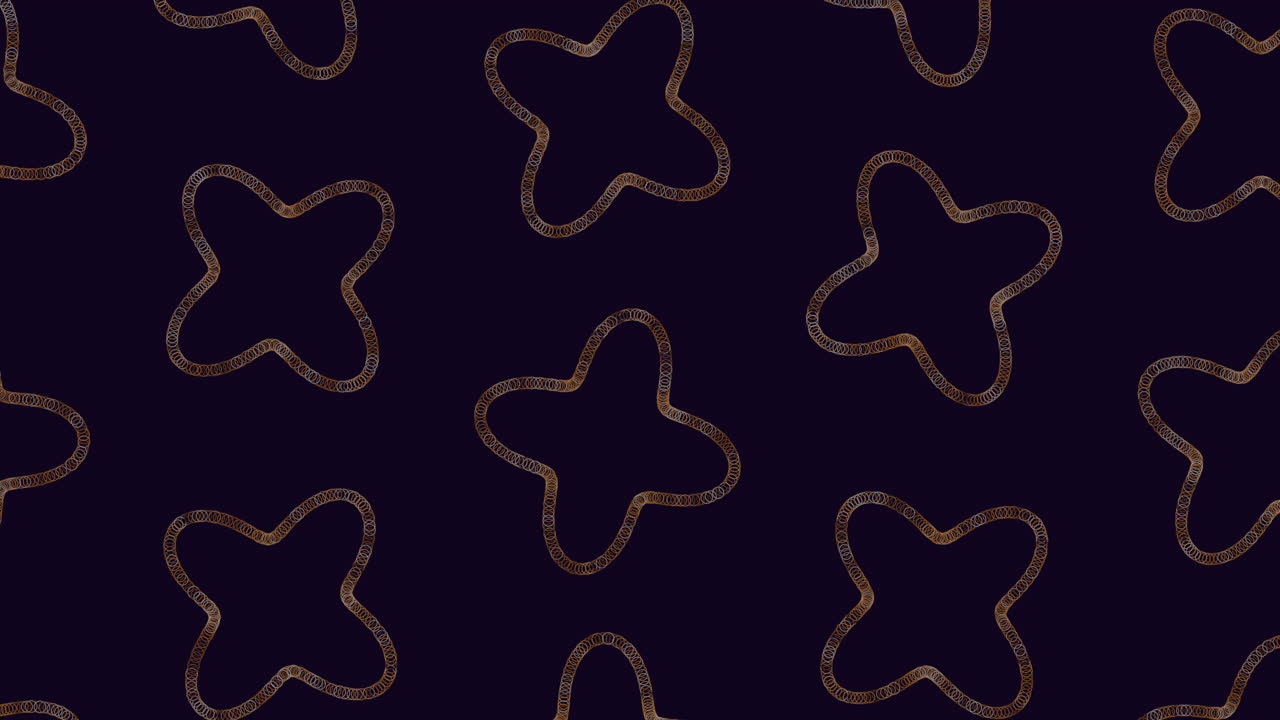Seamless abstract floral outline pattern with delicate golden lines on a dark background, ideal as a stylish motion backdrop for branding, presentations, social media and contemporary graphic projects