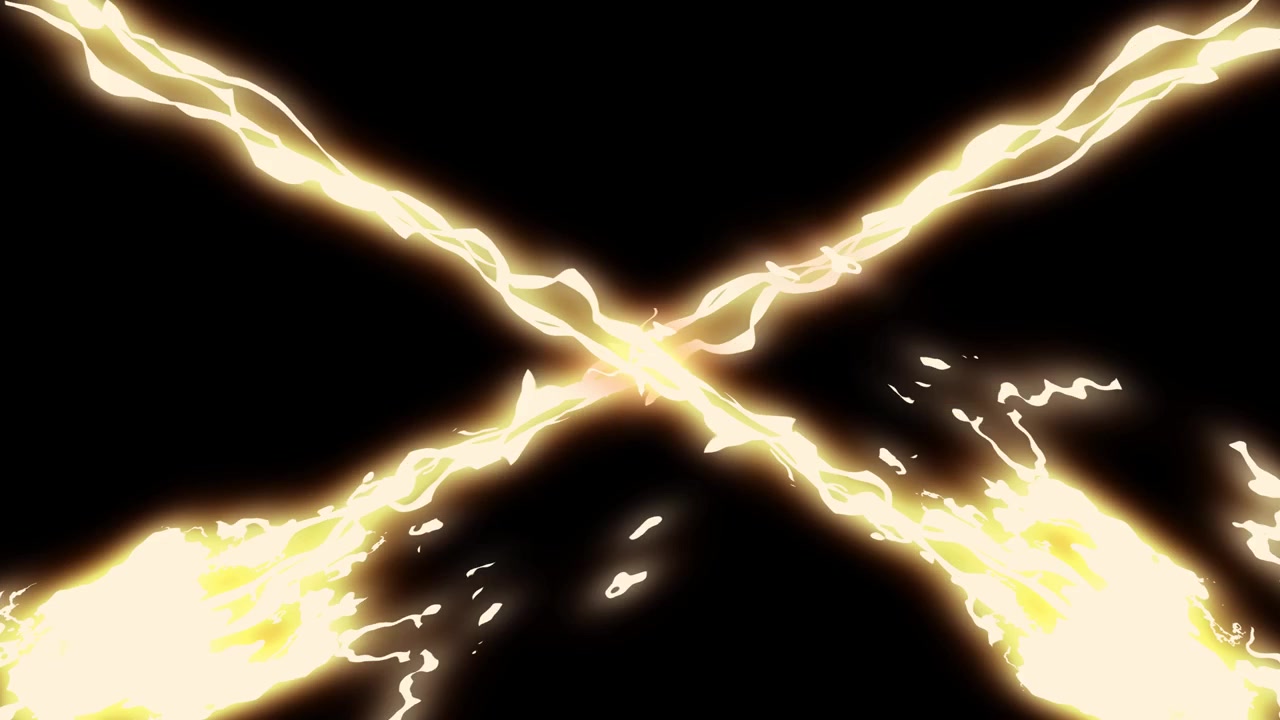 Animazione grafica in movimento di un raggio di scarica elettrica