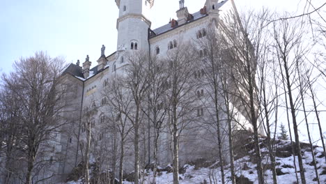 panoramic of neuschwanstein castle from external walls 4k footage