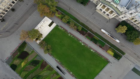 aerial-view-Kossuth-Square-in-Budapest,-autumn-day