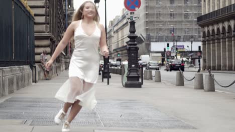 woman walking in paris