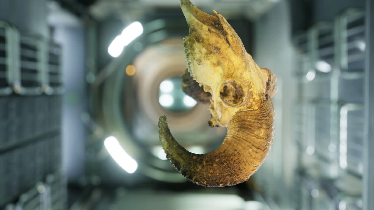Ram skull floats mesmerizingly in the isss unique environment