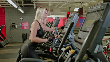 woman train on sports training equipment in a fitness gym