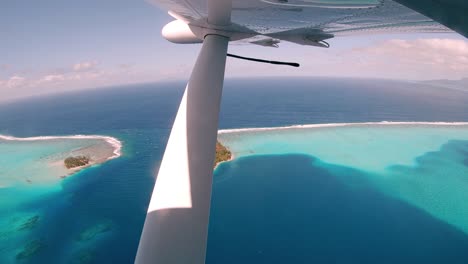 aerial view of a tropical island atoll