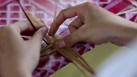 cestería de bambú, cestería de bambú hecha a mano artesanía de bambú de tailandia
