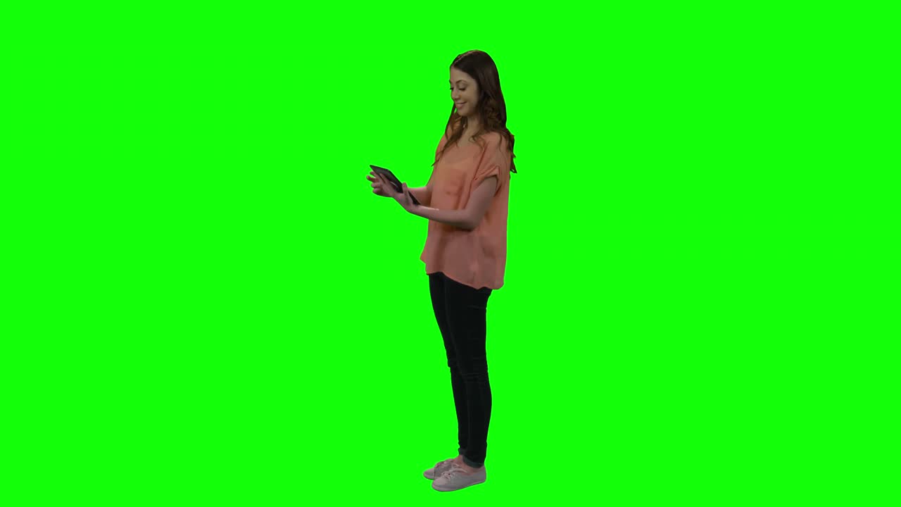 Young woman using digital tablet