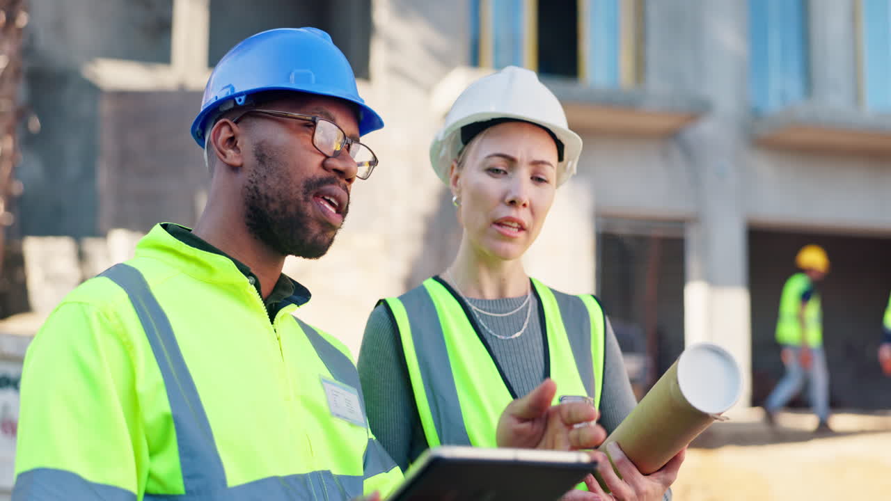 reunión en el sitio de construcción