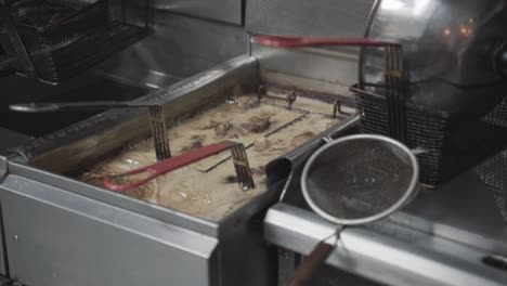 kitchen deep fry slow motion