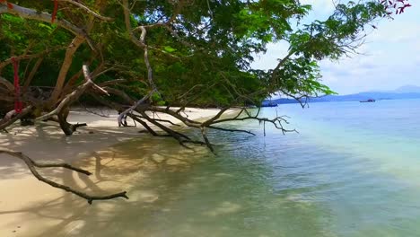 paradise beach of white sand with the island of langkawi malaysia