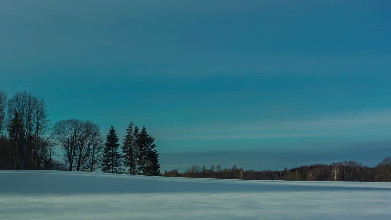 таймлапс пустого заснеженного пейзажа