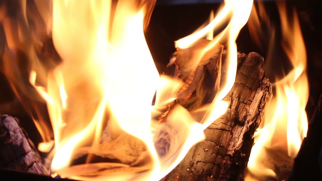 Close Up Of Paper Burning In Flame. Flame when burning the paper in the bonfire