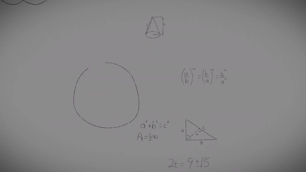 animación de fórmulas matemáticas sobre un fondo gris