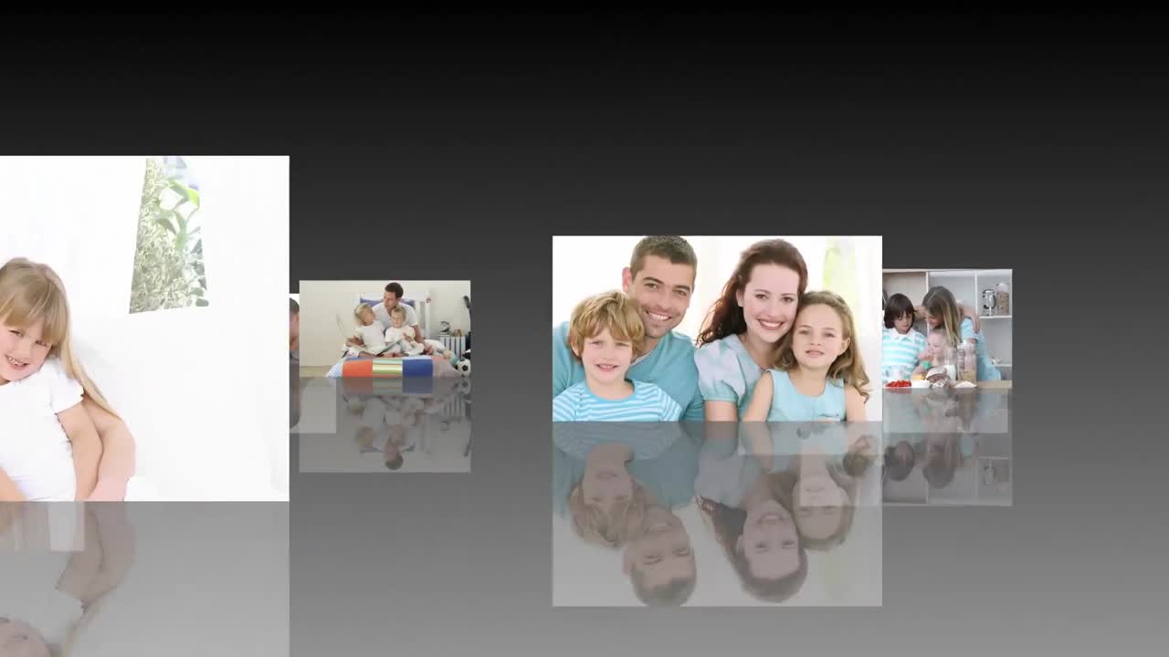 animación de familias diversas divirtiéndose juntas