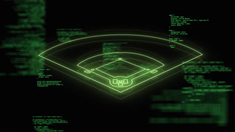 animation of data processing over sports field