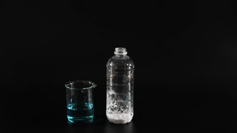 balloon inflates from chemical reaction in bottle