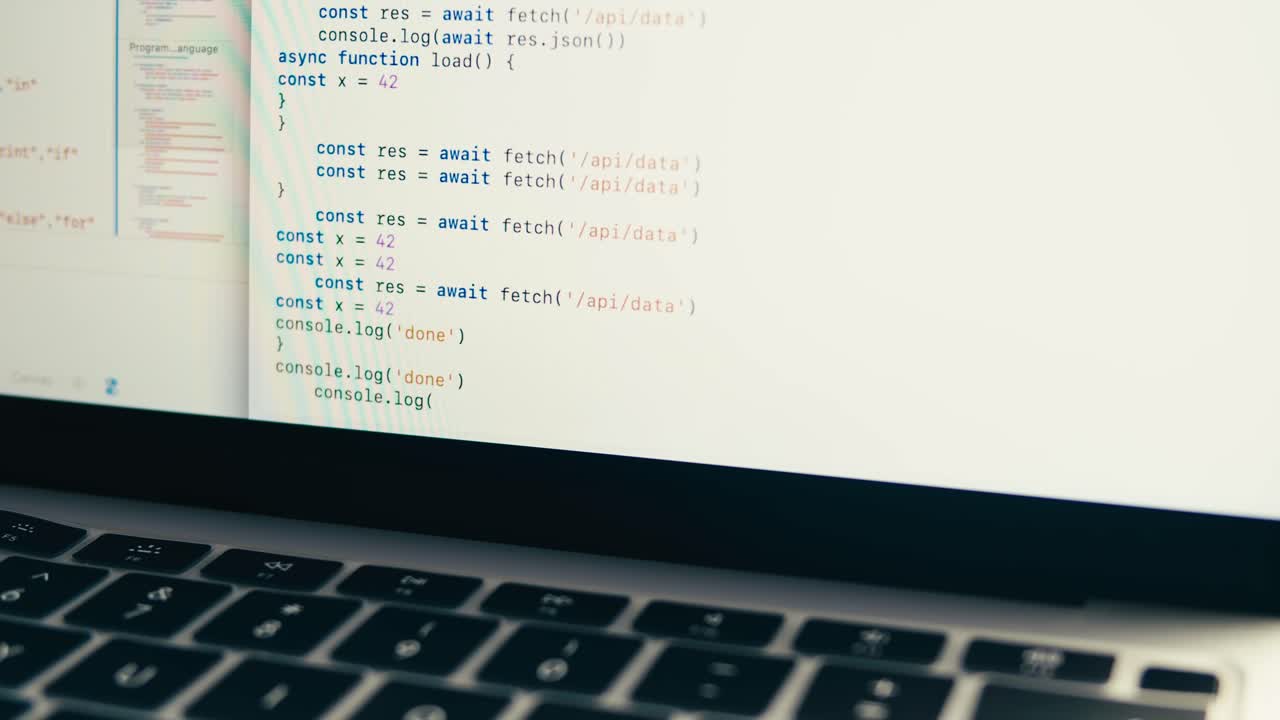 Programming Code Displayed on a Laptop Screen