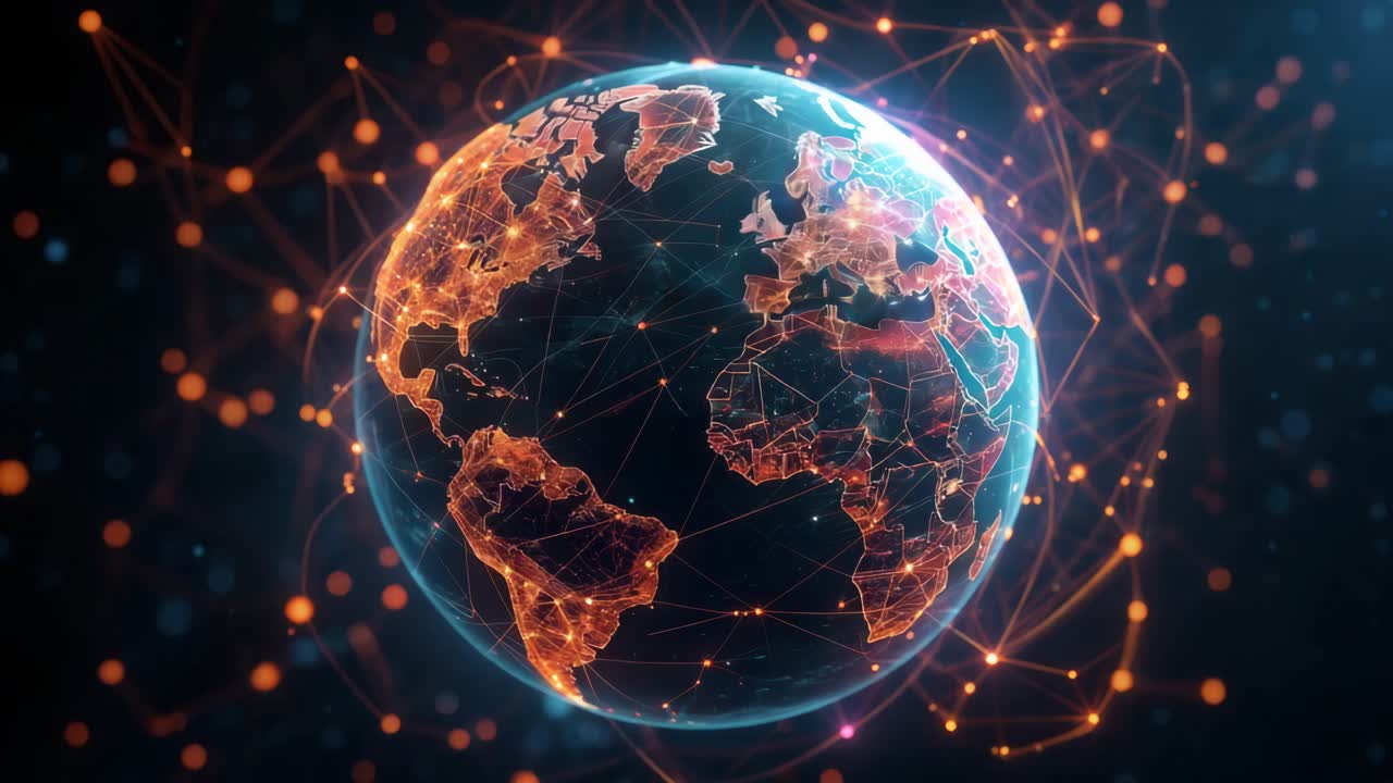 visualización de la red global de la tierra