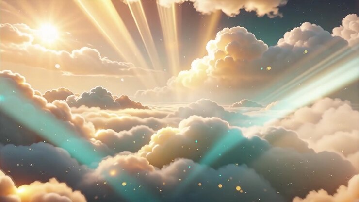 Christian Heavenly Light Worship Background