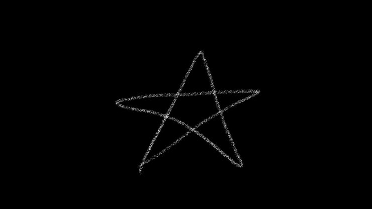 Hand-Drawn Star Shape Animated on Black Background