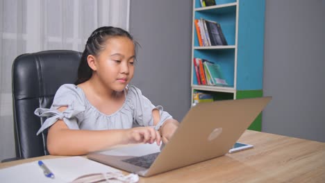 Girl Studying on a Laptop