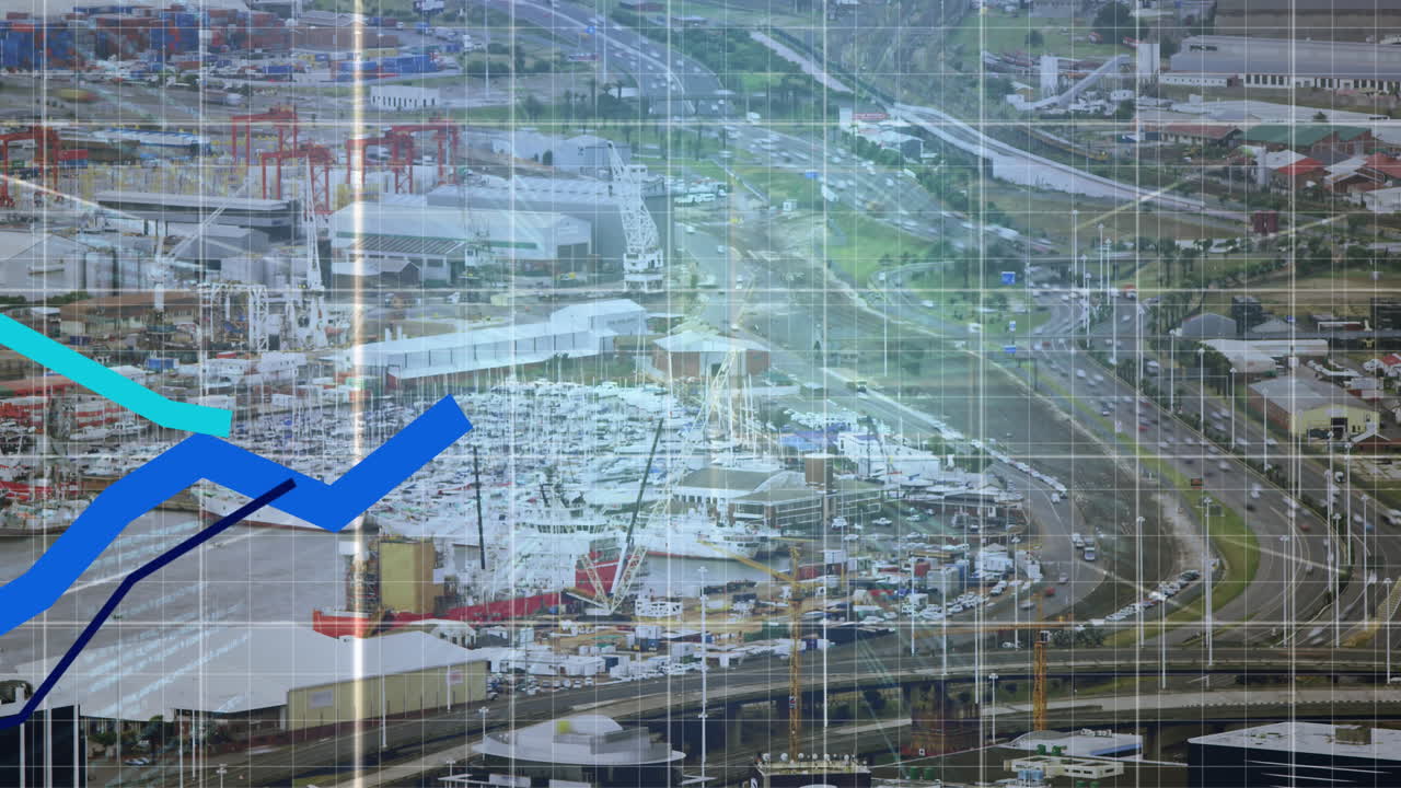 procesamiento de datos financieros contra el paisaje urbano