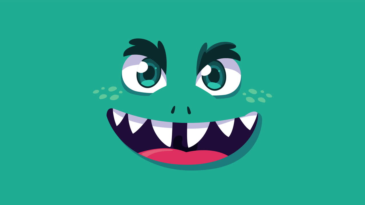 cara de monstruo verde