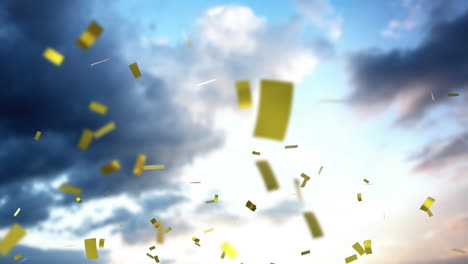 e nuvens com céu de confete