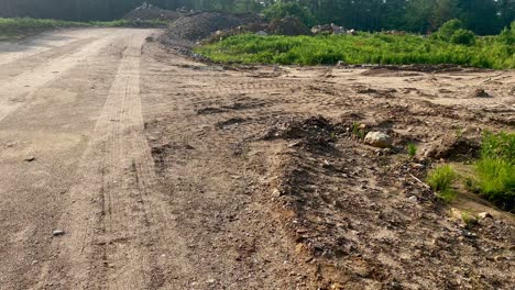 dirt road in new development under construction