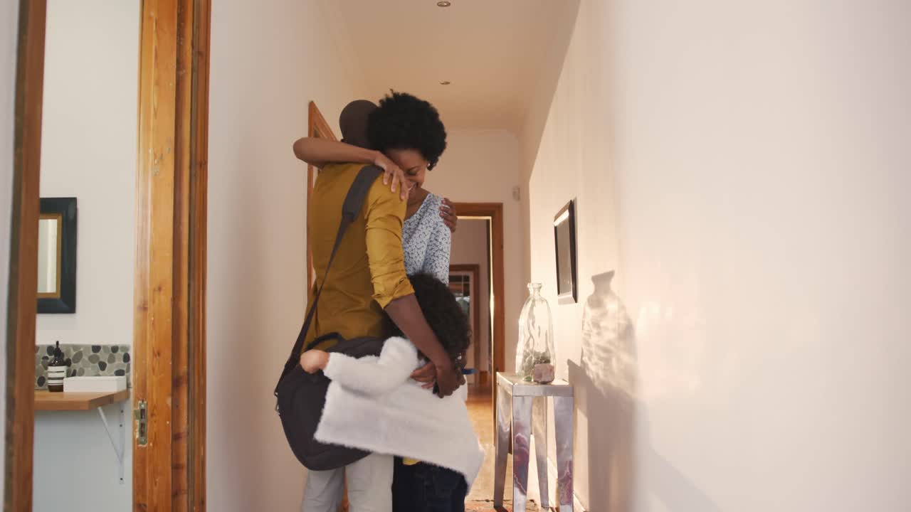 Family spending time at home together