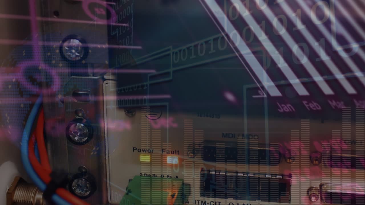 Animation of data processing with globe over server