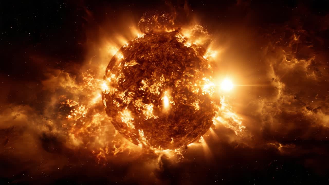 A Stunning Cosmic Display: The Fiery Expanse of the Sun Radiating Intense Energy and Light Amidst Celestial Wonders in Both Frames Captured, Showcasing Its Majesty