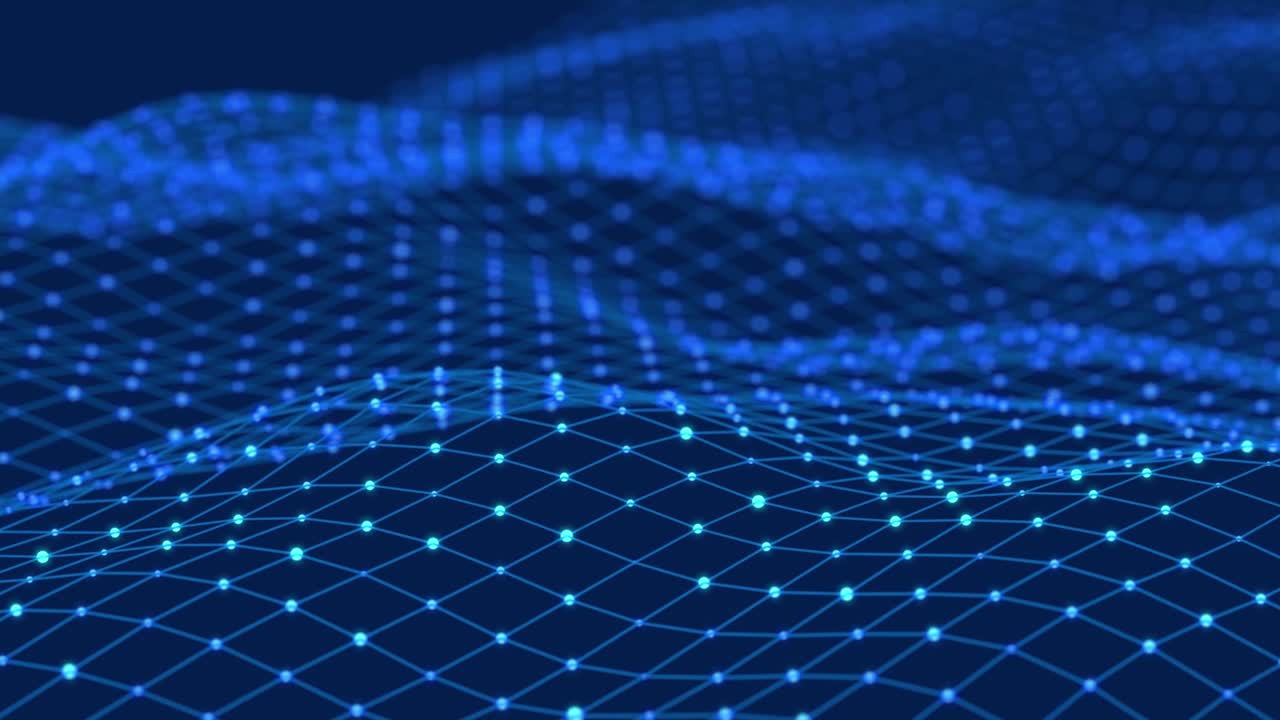 onda dinámica. fondo de la tecnología digital. visualización de grandes datos. fondo científico. renderización 3d. bucle sin costuras. 4k