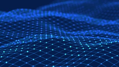 dynamic wave. digital technology background. big data visualization. science background. 3d rendering. seamless loop. 4k