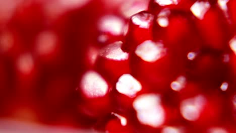 macro close-up of pomegranate seeds