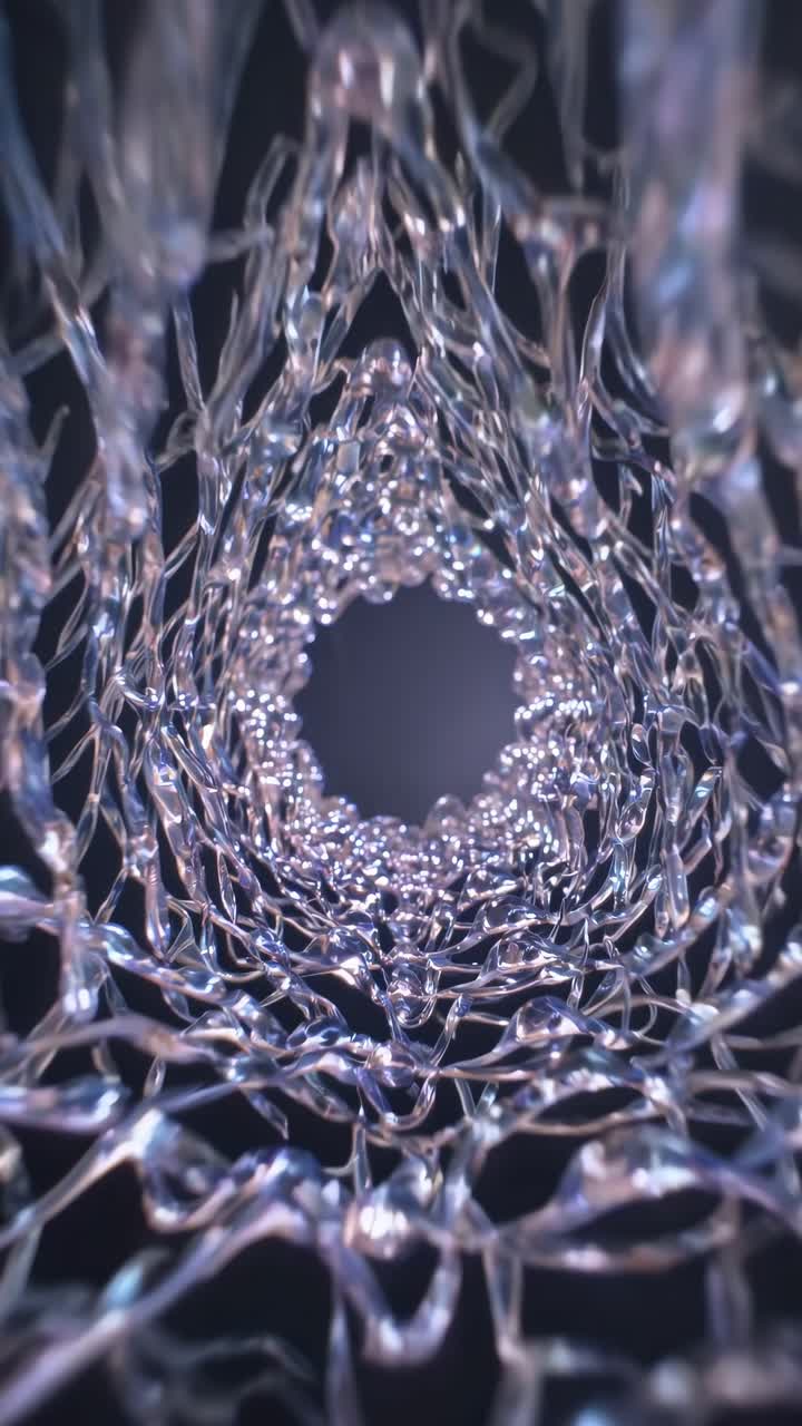 Abstract Tunnel of Shimmering Structures