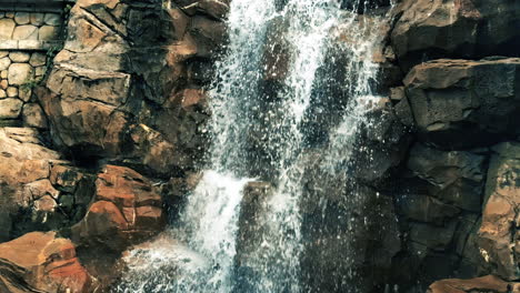 waterfall mountain view close up