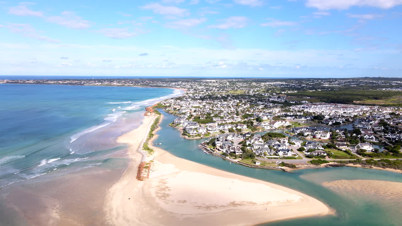 Kromme River mouth and breakwater at scenic St Francis Bay on Eastern Cape coast