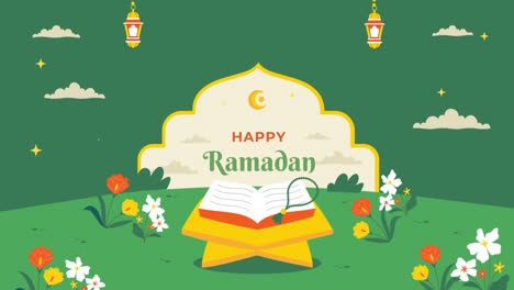 motion graphic of flat background for islamic ramadan celebration