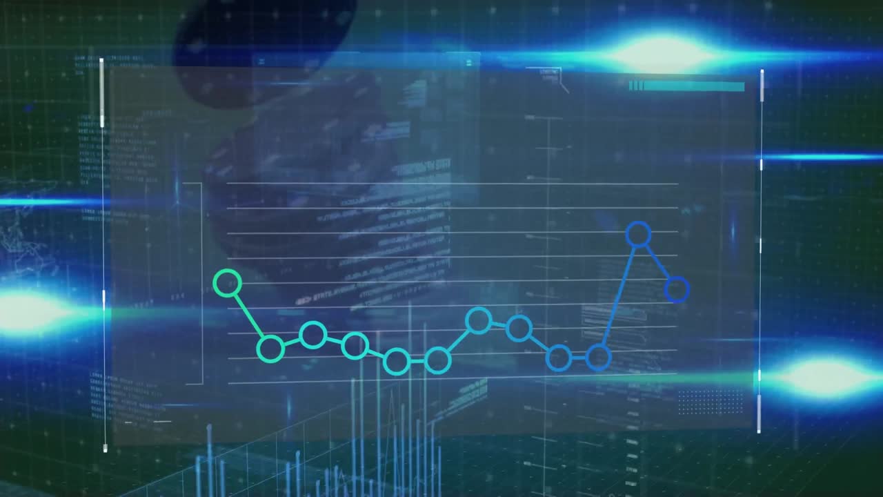 animación del procesamiento de datos sobre un fondo negro