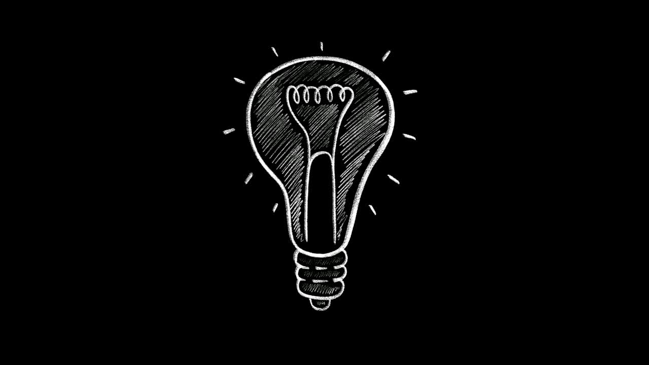 animación dibujada a mano de la bombilla con canal alfa