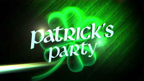 st.patrick's party: 聖帕特里克節的綠色三葉花,光澤的背景