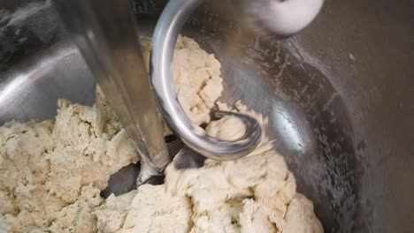 dough mixing in a commercial mixer