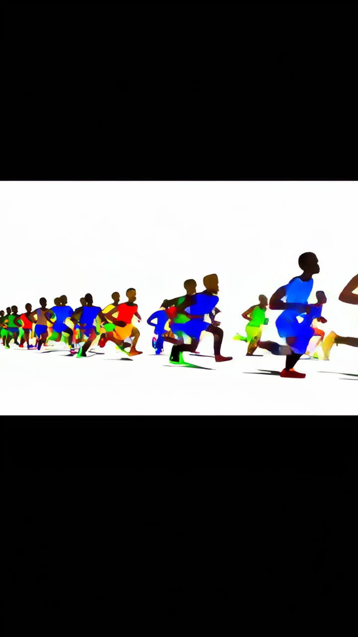 Abstract Vibrant Group of Runners