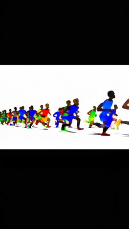 abstract vibrant group of runners