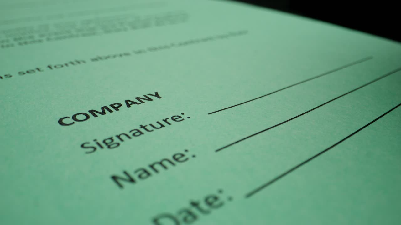 Signing a Company Document