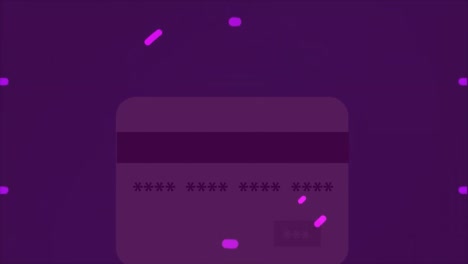 animación del escaneo de alcance púrpura sobre la tarjeta de crédito